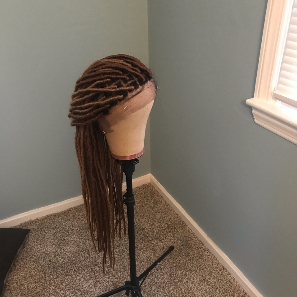 Hand Braided Faux Locs Wig 360 lace frontal, 22'